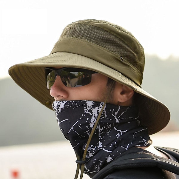 Udendørs Fiske Vandrehat Herre Sommer Solhat Solhat Sommer Fiskerhat Herre Army Green