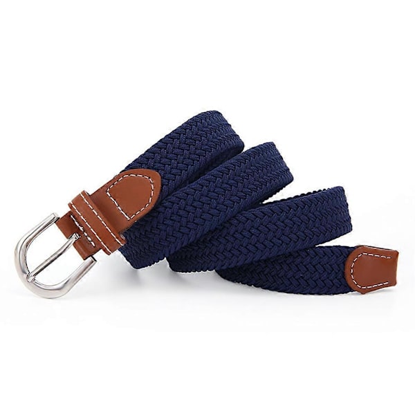 Elastisk stof flettet bælte, slidstærkt strækvævet bælte til unisex mænd/kvinder/unge Tibetan blue Wrap tail