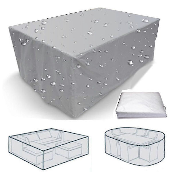 75 Storlekar Vattentäta Utomhus Patio Trädgårdsmöbelöverdrag Regn Snö Stolsöverdrag Bästa Present 255x255x80cm
