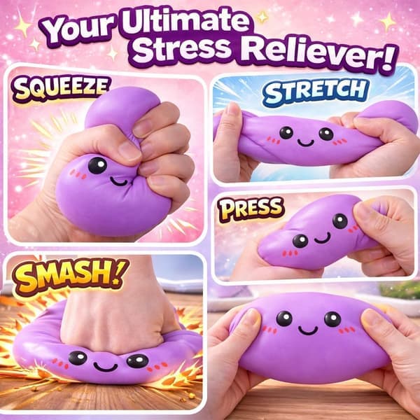 Dumpling Squishies Mystery Box, Myk Dumpling Stressavlastende Sensorisk Leketøy for Voksne Purple Smile