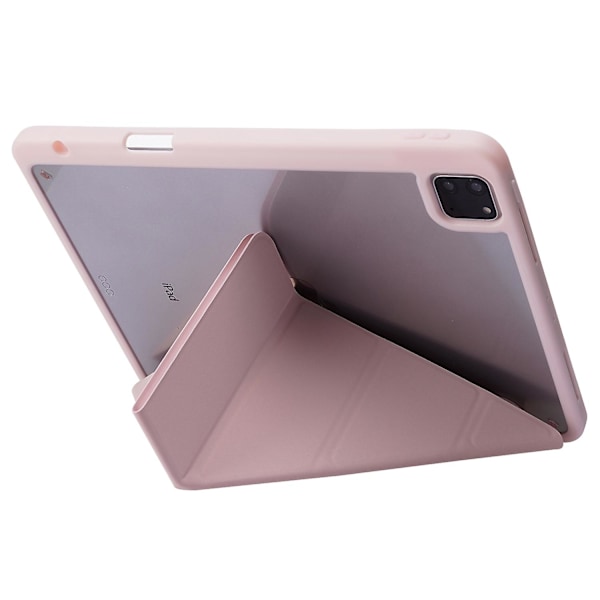 iPad Pro 13 (2024) -kotelo Origami-telineellä, Nahkainen Tablet-kansi Automaattisella Herätystoiminnolla / Lepotilalla - Vaaleanpunainen Multicolor Pink