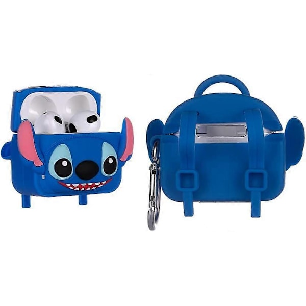 Passform designad för Airpods 3:e generationen 2021, Silikon Tecknad Söt Fodral Skyddande Stötsäkra Skal för Airpods 3 Stitch Bags standard