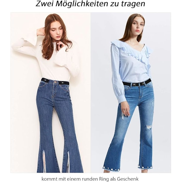 Elastisk Bælte til Kvinder, Bælte Uden Spænde Usynligt Bælte til Jeans