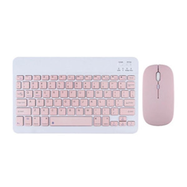 Genopladeligt Bluetooth tastatur og mus Combo Ultra-slankt bærbart kompakt trådløst mus tastatursæt til Android Windows Tablet Phone Ipad Ios pink