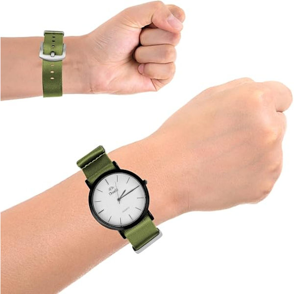 Klockarmband i nylon - Mjukt klockarmband för män och kvinnor - Ersättning för segelduksarmband för smartklocka med spänne 20 mm