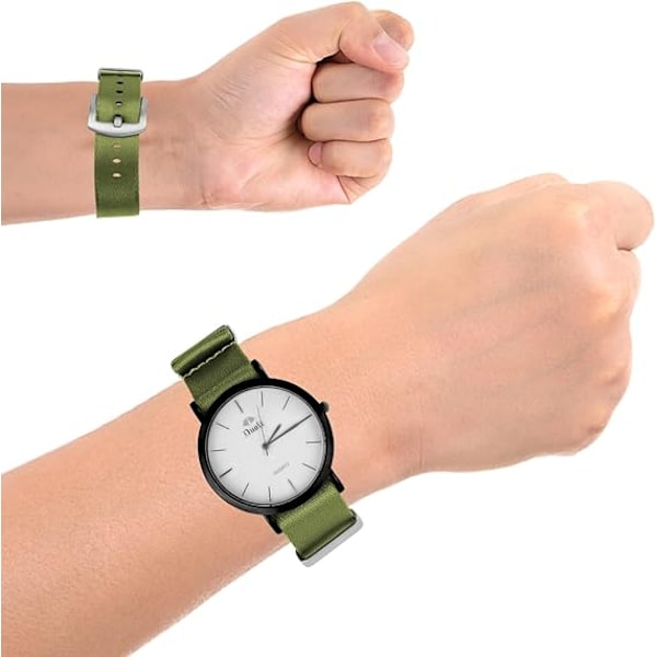 Klokkearmbånd i nylon - Myk klokkearmbånd for menn og kvinner - Erstatning for seilduk Smart Watch-armbånd med spenne 20 mm