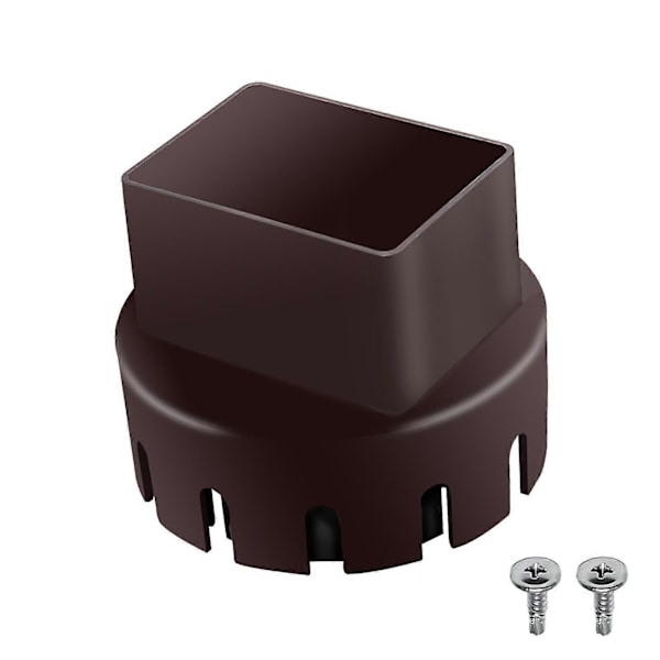 Regnskyddsadapter med skruv för stuprör, PVC-dräneringsrör, passar 3 eller 4 tum Brown 3x2inch