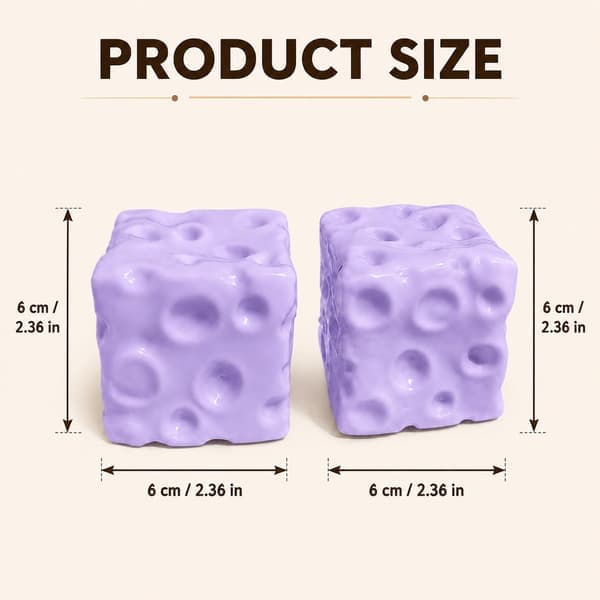 2-pak lilla ost Squishy klemmelegetøj, blødt formbart uden at springe tilbage, vaselinefyldt ostefidgetlegetøj, sensorisk skrivebordslegetøj, sjov nyhedsartikel 2 Pack/Light Purple