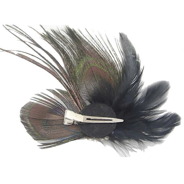 2 st Fashion Pärlhönsfjäder Hårklämmor Hårnålar Kvälls Klänning Huvudbonad Bröllop Fjäder Fascinator för Kvinnor Flickor