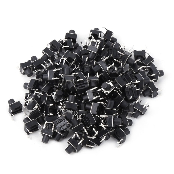 100 st Momentary Taktil Tryckknappsbrytare Mini Micro Tact Switch Tillbehör 6 x 7 mm