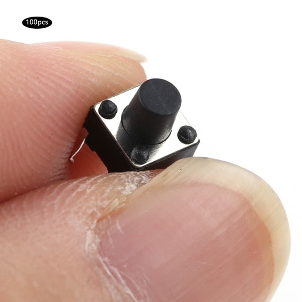 100 stk. Momentary Taktil Trykknap Kontakt Mini Mikro Tact Kontakt Tilbehør 6 x 7 mm