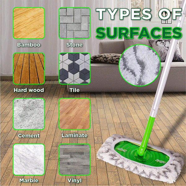För Swiffer Sweeper platta mopp torra och våta användningsset mopphuvudtillbehör rengöringsduk (2 st)