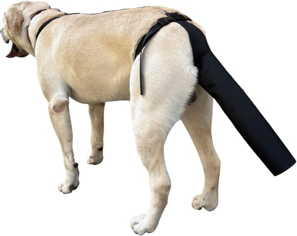 Halebeskyttelse til hunde, hale sår beskyttelse til hunde, sort hundesele med halebeskyttelse, halebeskyttelse til hunde (Størrelse L) M