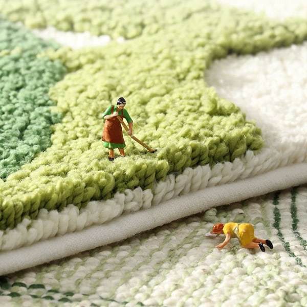 Halksäker Badmatta 45 x 65cm Gröna Blad Badrumsmatta Super Mjuk och Vattenabsorberande Maskintvättbar Mikrofiber Badmatta för Badrum Green leaves