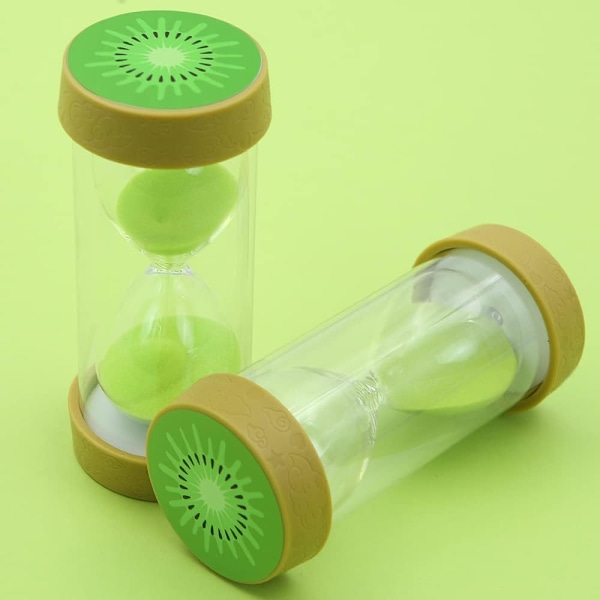 Fruktformad timglas sandtimer, säker färgglad tydlig sandglas med skyddande lockbas för hem, skrivbord, kök, matlagning, nedräkning Kiwi 30 min