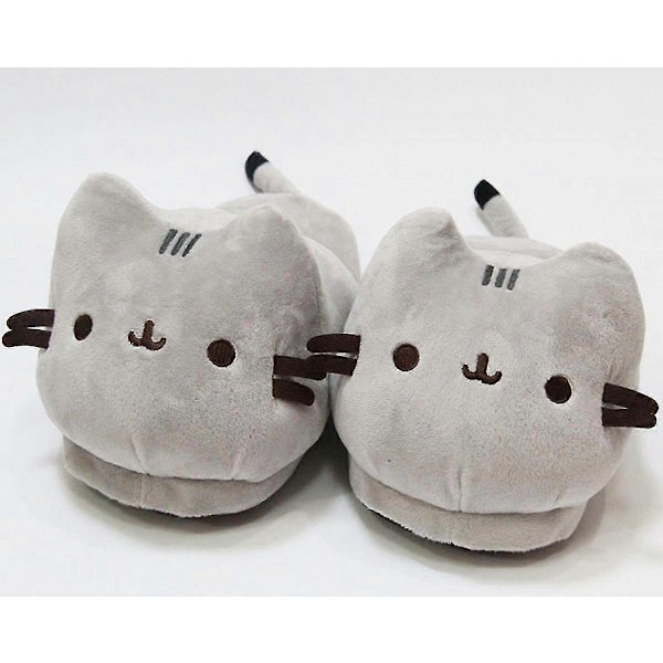 Plush Katttofflor för Kvinnor, Inomhus, Mjuka, Halksäkra, Söta, Varma, Golvskor, Tofflor, Cartoon 5-9
