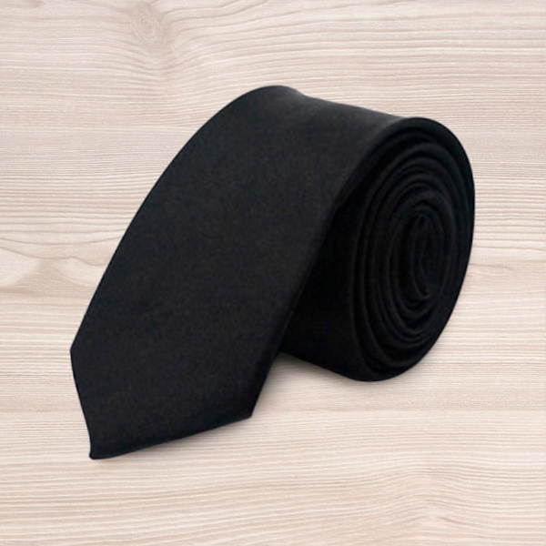 Mænds Silke Slips Skoleuniform Formelle Festdragt Slips Til Fødselsdag Bryllup Black