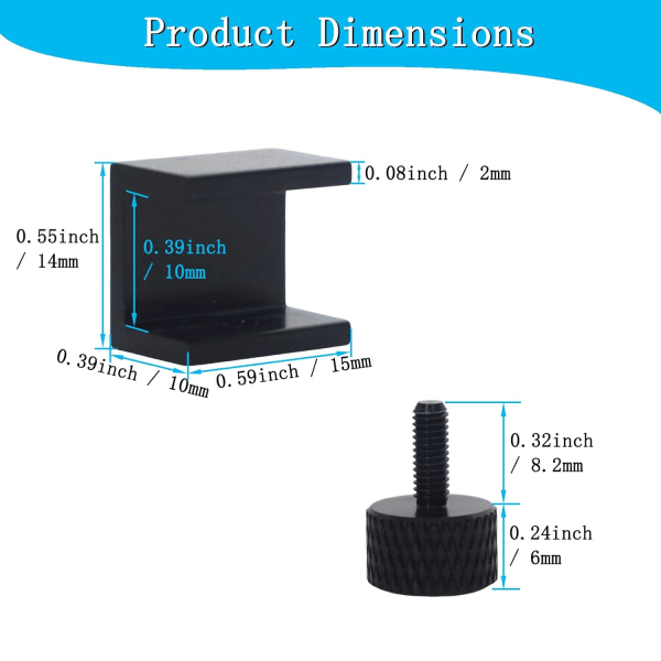 8 stk 3D-printer glassbedklemmer, oppgraderingssett for varm sengsplattform for Ender 3s 3 Pro, 5 Pro, CR-20 PRO, CR-10S Pro 3D-printer