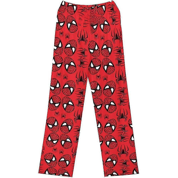 Dam & Flickor Cartoon Pyjamas Byxor Nattkläder Söta Kitty Cat Spiderman Tryckt Sleepwear Loungewear Byxor Red Spiderman 2XL