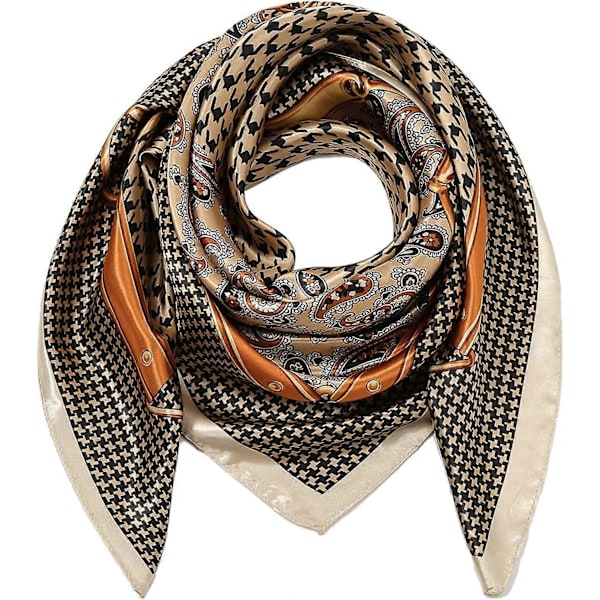 Huvudscarf i Silkesatin - Olaof Scarf för Kvinnor, Sova, Kvadratisk, Designer Bandana Olaof Scarf Style 10