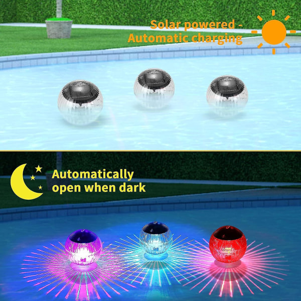 Solar flydende dam lys, vandtæt LED farve skiftende have pool lys
