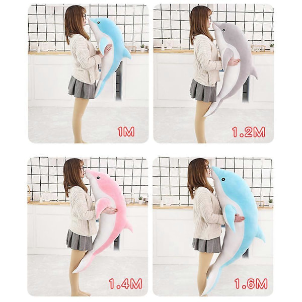 Dolphin Fyldte Dyr Blød Pude Super Blød Dolphin Havdyr Bløde Legetøj Dukker Sovepude til Drenge Piger Gave Hurtig Pink 70CM