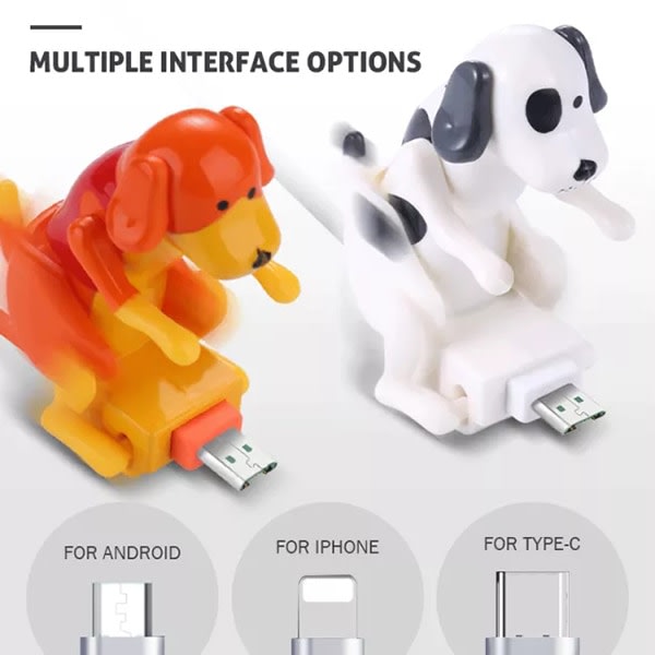 Roliga Hundar Laddkabel Ladda ner Sladd Apple Laddsladd USB C Laddningskabel iPhonelle Samsung vit