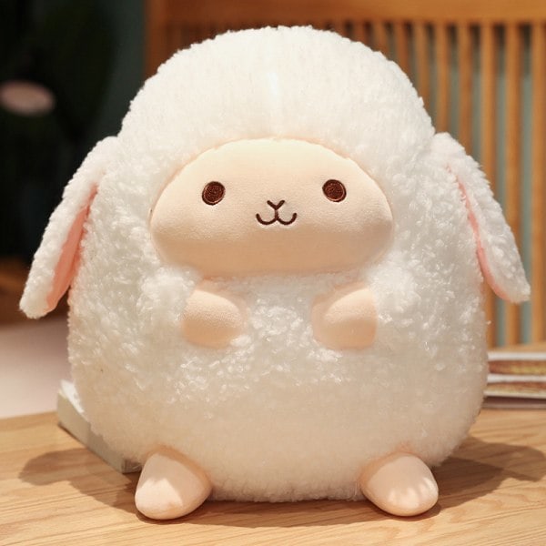 Pehmeä lampaanpehmolelu tyyny söpö pörröinen lampaanpehmolelu tyyny Kawaii lampaan nukke pehmeä halaustyyny paksu pehmolelu 30CM