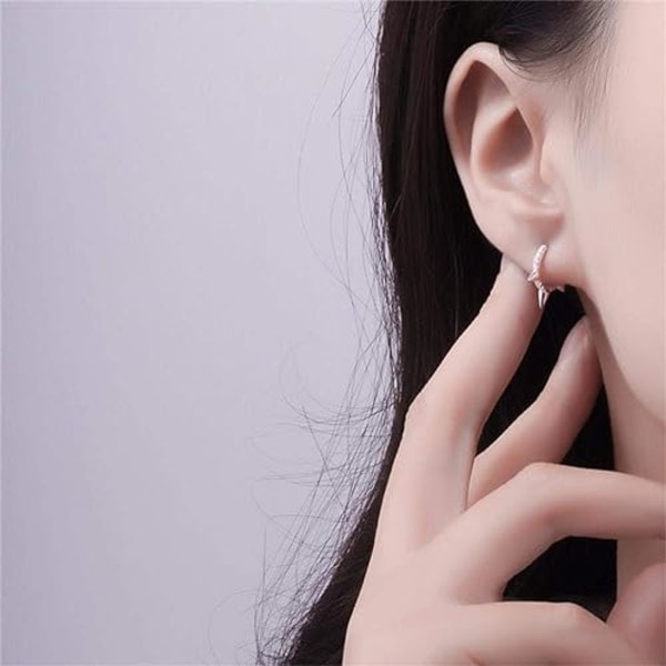 Hoopörhängen, Små 14K Guldförgyllda 925 Sterling Silver Örhängen silver