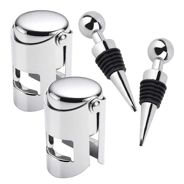 2 vinflaskepropper og 2 champagneflaskepropper