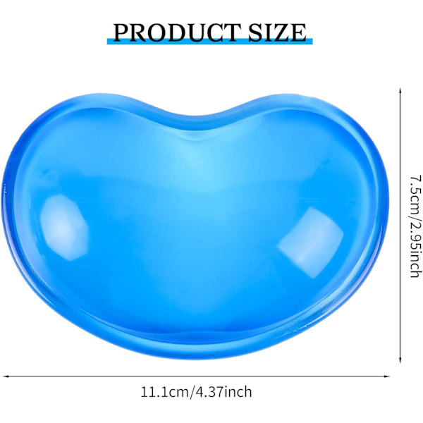 Gel handledsstöd Ergonomisk musmatta Translucence Blå Silikon Gelkudde för mus trötthet lindring Handkudde Mjuk handled