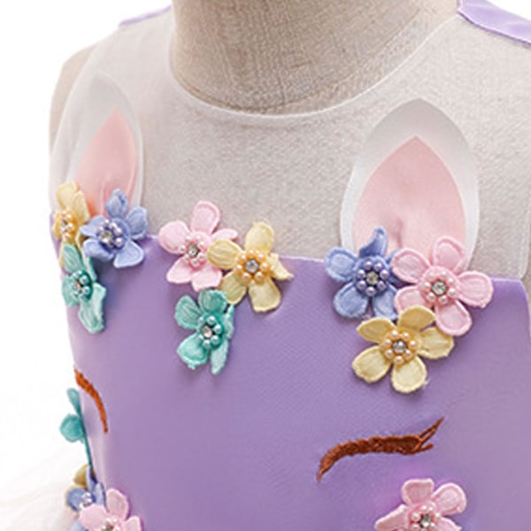 Prinsessa Tyttöjen Mekko Juhlamekko Sateenkaari Pitsi Juhlapuku Erikoistilaisuuksiin Prom Purple 160