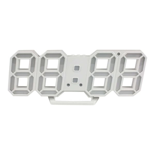 Digitalt 3D-ur - Hvid Hvid