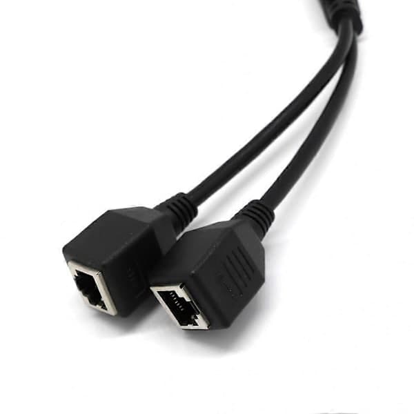 RJ45 Splitter Ethernet Adapterkabel 2-i-1 Han til 2 Hun