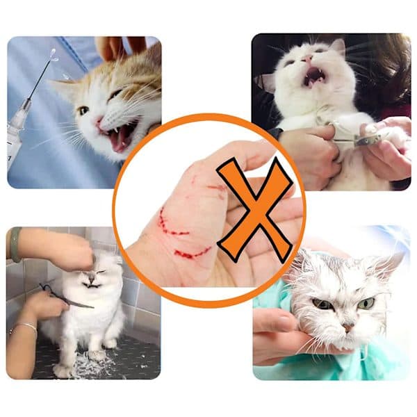 Kattmunkorg för pälsvård och behandling Vit M Vit M