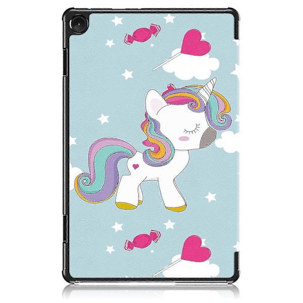 Læder Smart Tablet Etui Til Lenovo Tab M10 10.1 3. Gen Rainbow Unicorn