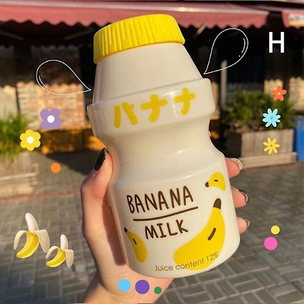 480ml Muovinen Vesipullo Juomapullo Söpö Kawaii Maitosheikkeripullo banana