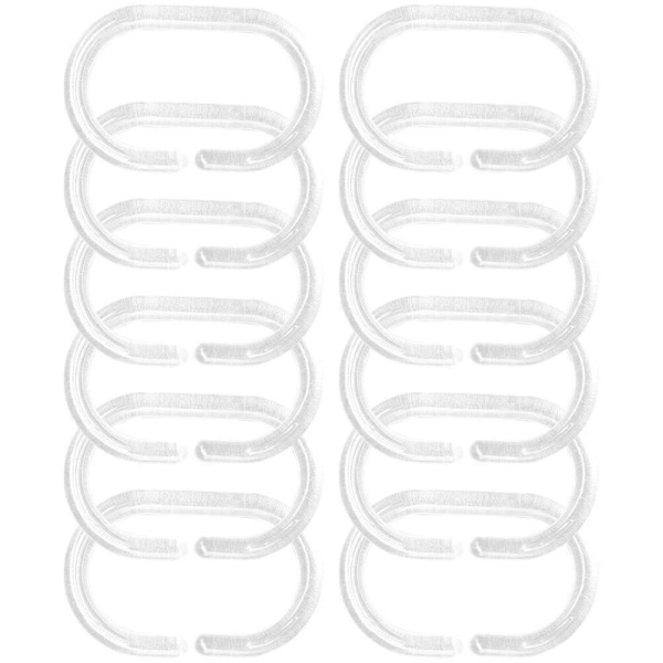 12 stk. Gardin Clear Hooks Bruseforhæng Kroge Badeværelse Bruseforhæng Ring