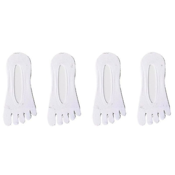 4 par damstrumpor andningsbara osynliga strumpor svettabsorberande deodorant (vit) vit white