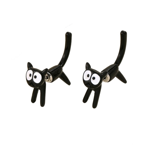 Rolig sød kattunge dyr Stykke ørering Cartoon Stud ørering Girl Trend smycken