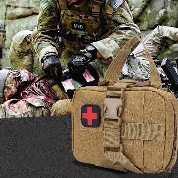 Första hjälpen-kit, taktisk överlevnadsutrustning, Utility Pouch Tactical Medical Pouches, Rip Away Tactical Medical Bag för hemmet Khaki