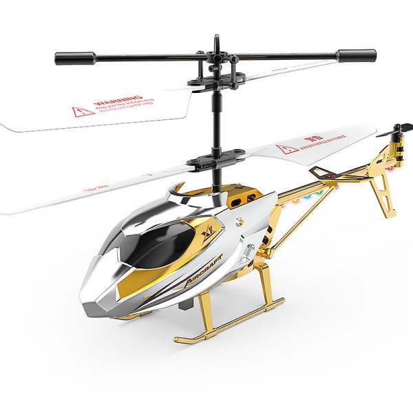Fjernkontroll Helikopter Fjernkontroll Rc Helikopter Med Led Lys - 2 Kanaler Mini Helikopter For Barn & Voksne Innendørs Best Helikopter Toy Gi Yellow