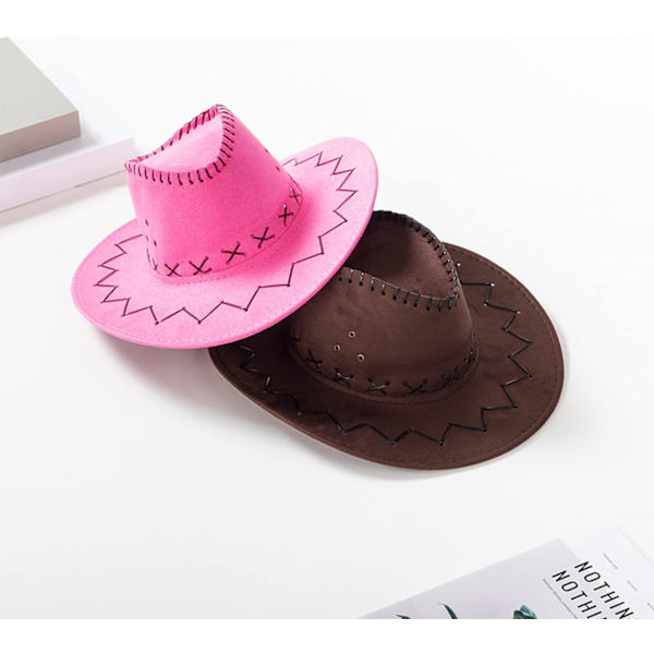 Cowboyhatt i mocka - Bredbrättad Western Cowboyhatt - Autentisk Gunslingerhatt - Filt Cowboyhatt för Män och Kvinnor