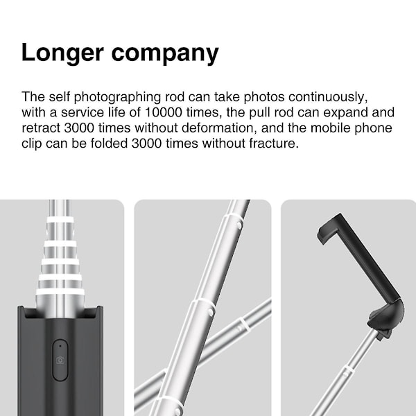 Mini Firefly Pocket Selfie Stick Bluetooth Trådløs Fjernbetjening Udtrækkelig Håndholdt Selfie Stang til iPhone Xiaomi HUAWEI VIVO White