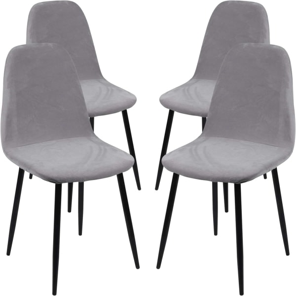 Scandinavian Velvet Chair Covers, Set med 4 Stretch Matstolar