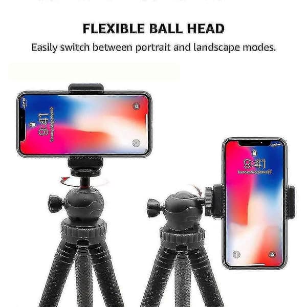 Flexibelt Stativ, Telefonstativ Mini Kamerastativ, svart