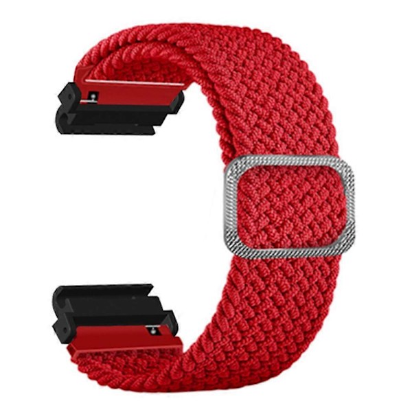 Joustava Nylon-kellohihna Urheiluranneke Garmin Fenix 7S / 6S / 5S:lle, 20 mm PC-liittimellä Red