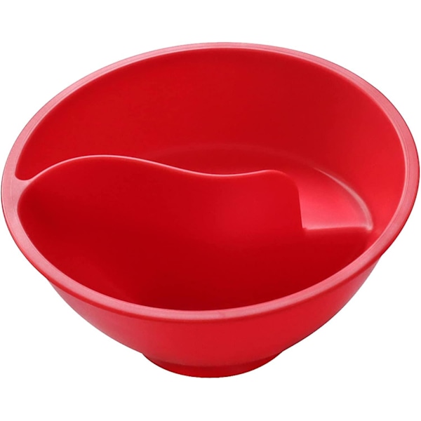 Skål Tør/Vådt Separation Korn Skål, En Person Morgenmad Servise Husholdningsplade til Suppe Ris Korn Pasta Salat 2stk red