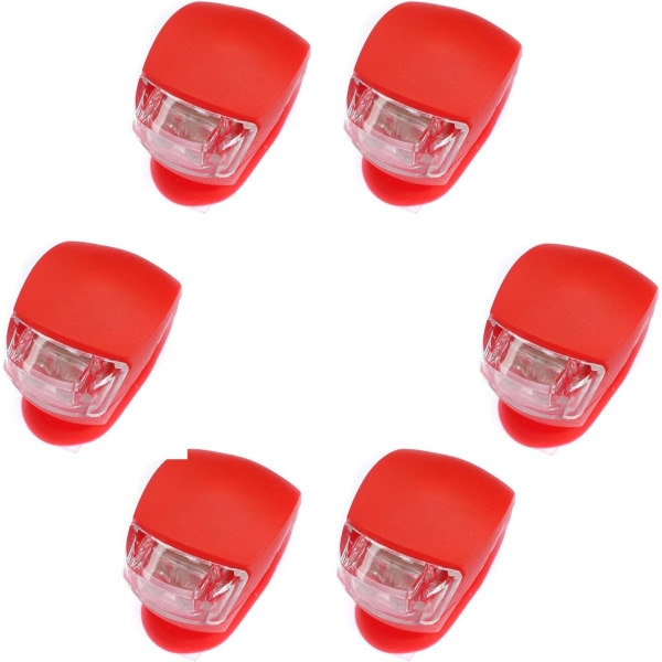 6 kpl Silikoni Vedenpitävä Super Frog LED Polkupyörä Pyörän Etu- ja Takavalo, punainen ‎Punainen ‎5,4 x 3,8 x 1,1 tuumaa
