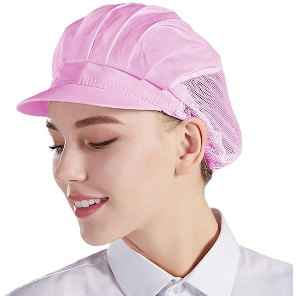 3 st Kockmössa Köksskydd Matservering Hårnät (54-56 cm), Rosa